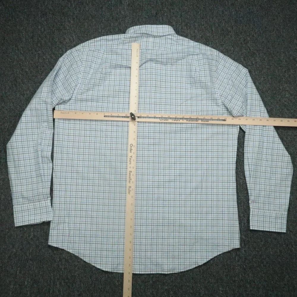 Polo Ralph Lauren Shirt Men XL White Blue Plaid Classic Stretch‎ Button Up NWT
